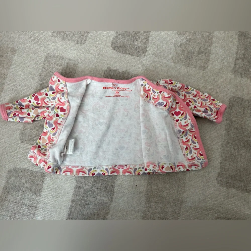 Magnificent Baby Magnetic Me Love Birds Kimono and Matching Hat (Size Newborn)